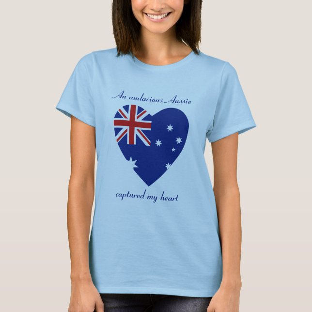Camiseta Corazón de la Bandera de Australia (Anverso)