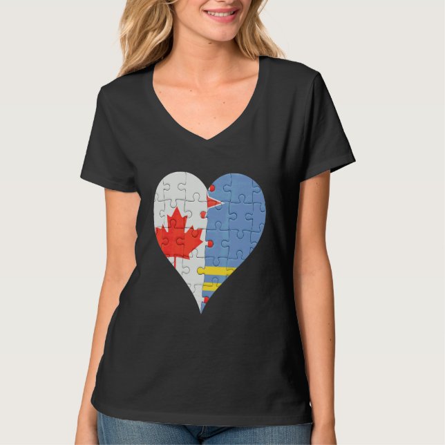 Camiseta Corazón de la bandera de Australia canadiense (Anverso)