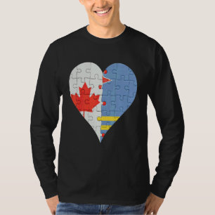 Camiseta Corazón de la bandera de Australia canadiense