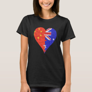 Camiseta Corazón de la bandera de Australia china