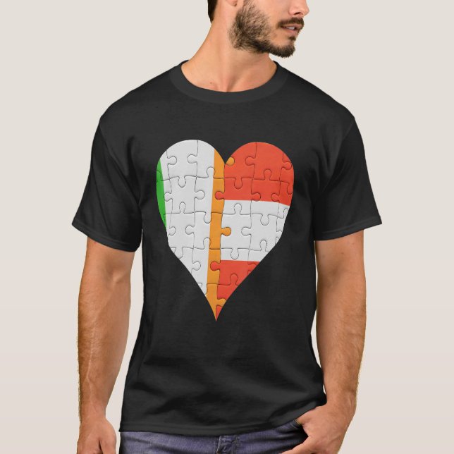 Camiseta Corazón de la bandera de Austria (Anverso)