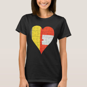 Camiseta Corazón de la bandera de Austria en Bélgica