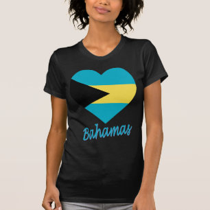 Camiseta Corazón de la bandera de Bahamas