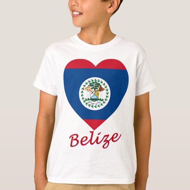 Camiseta Corazón de la bandera de Belice (Anverso)
