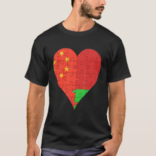 Camiseta Corazón de la bandera de Bielorrusia china