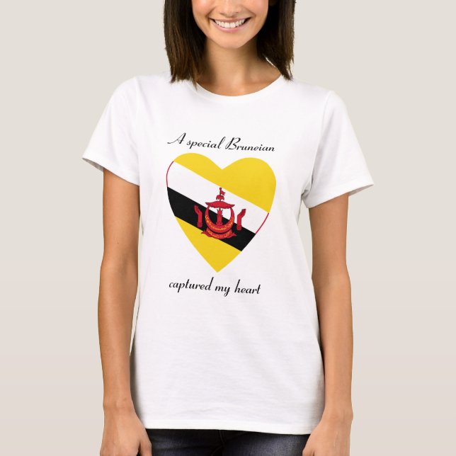 Camiseta Corazón de la Bandera de Brunei (Anverso)