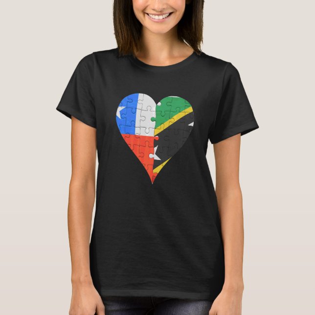 Camiseta Corazón de la bandera de Chile (Anverso)
