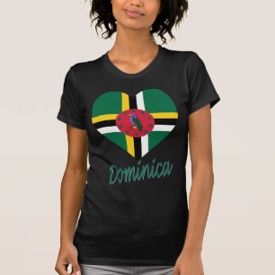 Camiseta Corazón de la bandera de Dominica