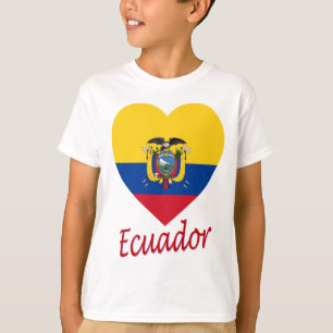 Camiseta Corazón de la bandera de Ecuador