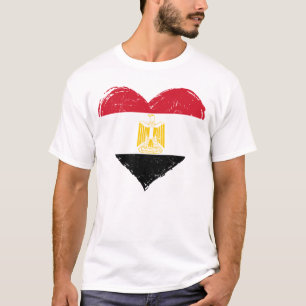 Camiseta Corazón de la bandera de Egipto angustiado Hombre 