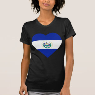 Camiseta Corazón de la bandera de El Salvador