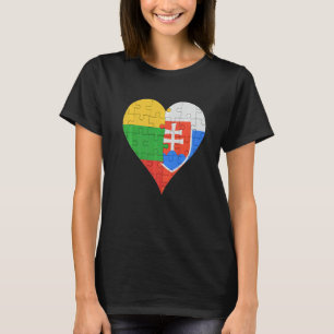 Camiseta Corazón de la bandera de Eslovaquia en Lituania