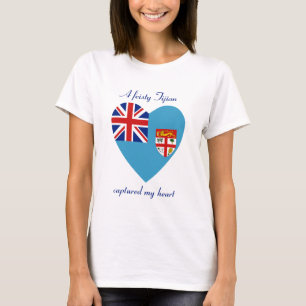 Camiseta Corazón de la Bandera de Fiji