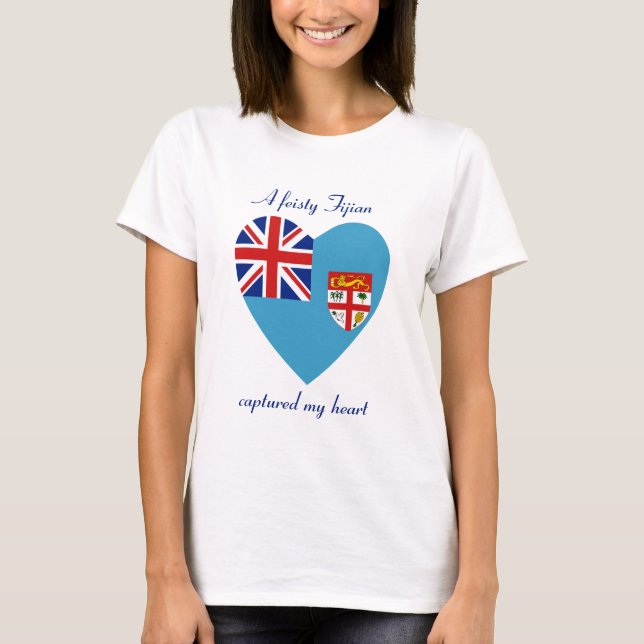 Camiseta Corazón de la Bandera de Fiji (Anverso)