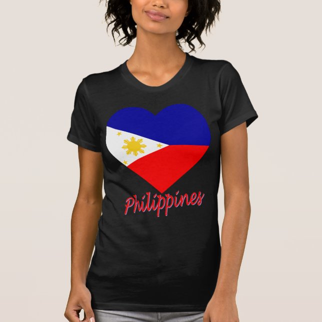 Camiseta Corazón de la bandera de Filipinas (Anverso)