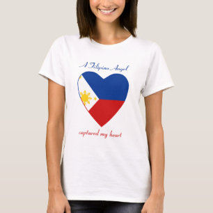 Camiseta Corazón de la Bandera de Filipinas