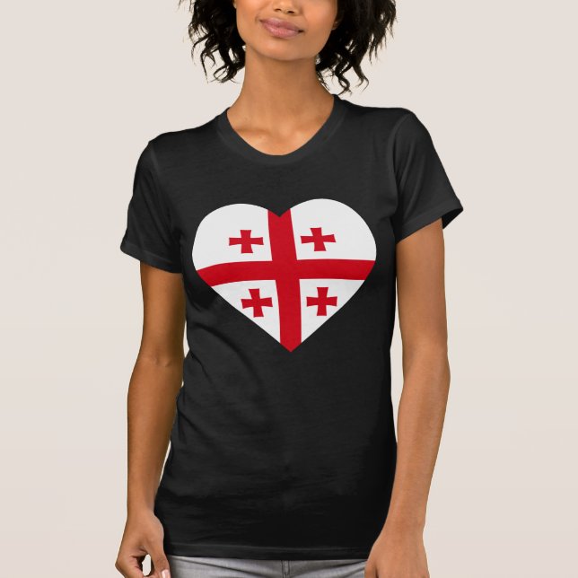 Camiseta Corazón de la bandera de Georgia (Anverso)