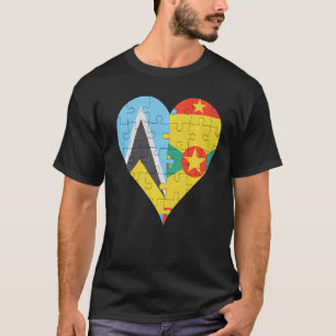 Camiseta Corazón de la bandera de Granada de Santa Lucía
