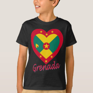 Camiseta Corazón de la bandera de Grenada