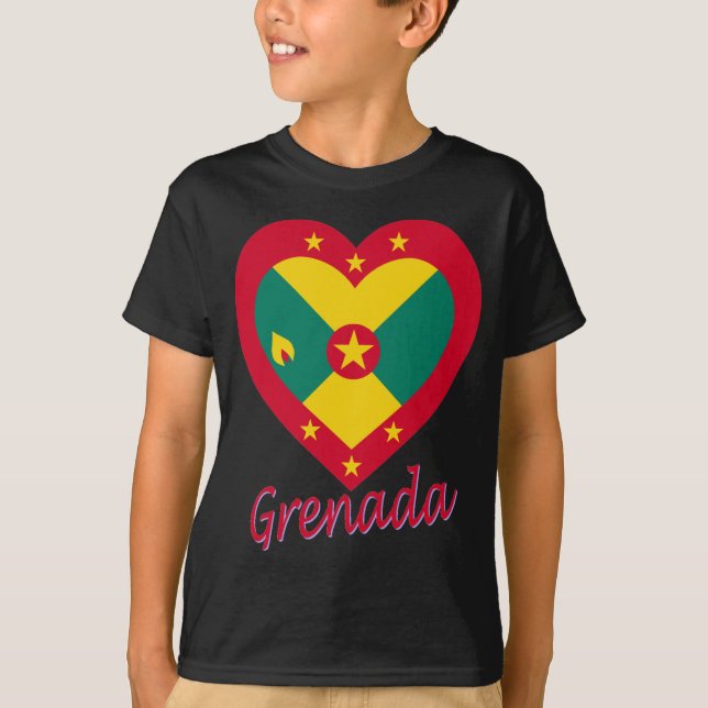 Camiseta Corazón de la bandera de Grenada (Anverso)