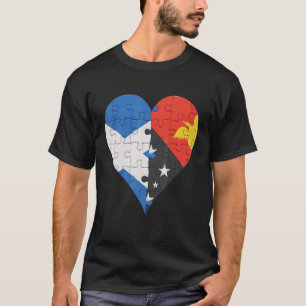 Camiseta Corazón de la bandera de Guinea de Papúa Nueva Esc