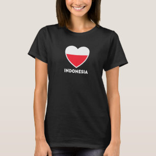 Camiseta Corazón de la bandera de Indonesia