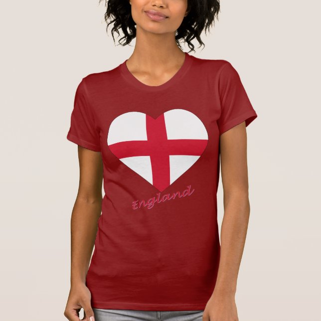 Camiseta Corazón de la bandera de Inglaterra (Anverso)