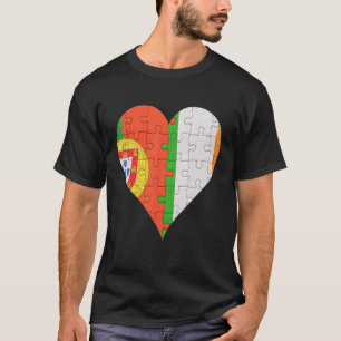 Camiseta Corazón de la bandera de Irlanda de Portugal 1