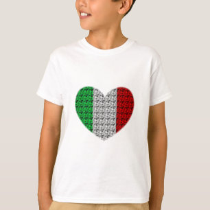 Camiseta Corazón de la bandera de Italia
