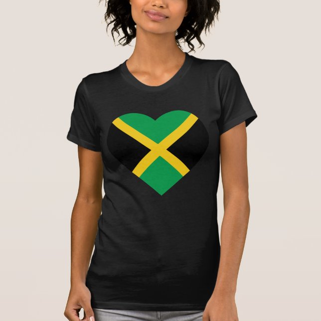 Camiseta Corazón de la bandera de Jamaica (Anverso)