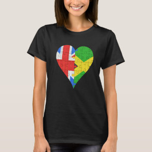 Camiseta Corazón de la bandera de Jamaica británica