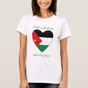 Camiseta Corazón de la Bandera de Jordania