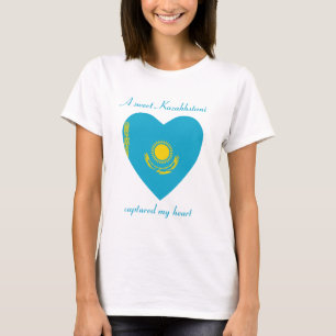 Camiseta Corazón de la Bandera de Kazajistán