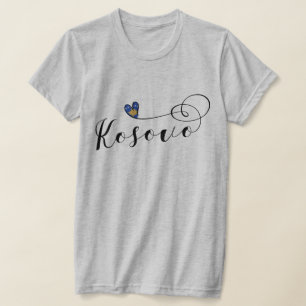 Camiseta Corazón de la bandera de Kosovo, amo Kosovo, Kosov