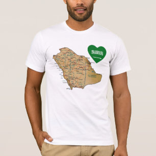 Camiseta Corazón de la bandera de la Arabia Saudita y