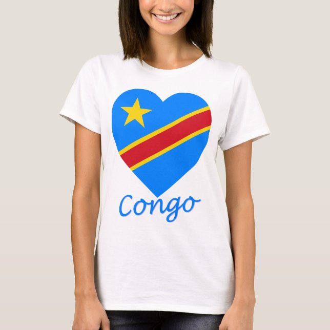 Camiseta Corazón de la bandera de la república Democratic (Anverso)