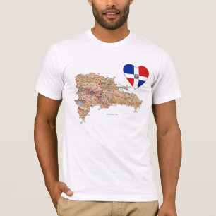 Camiseta Corazón de la bandera de la República Dominicana y