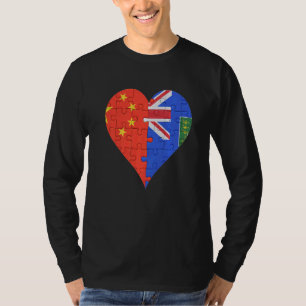 Camiseta Corazón de la bandera de las Islas Vírgenes Britán