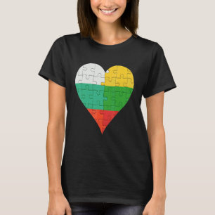 Camiseta Corazón de la bandera de Lituania de Bulgaria