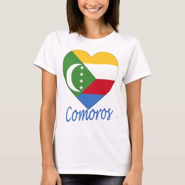 Camiseta Corazón de la bandera de los Comoro (Anverso)