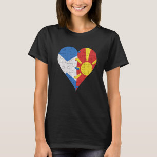 Camiseta Corazón de la bandera de Macedonia en Escocia