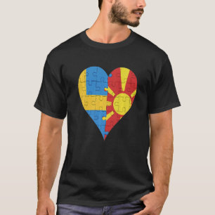 Camiseta Corazón de la bandera de Macedonia en Suecia