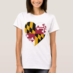 Camiseta Corazón de la bandera de Maryland
