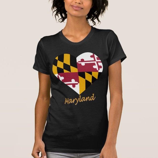 Camiseta Corazón de la bandera de Maryland (Anverso)