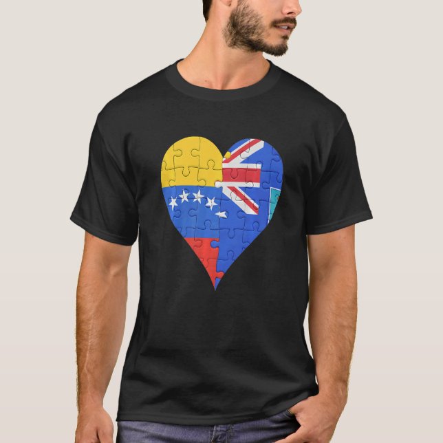 Camiseta Corazón de la bandera de Montserrat en Venezuela (Anverso)
