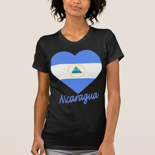 Camiseta Corazón de la bandera de Nicaragua (Anverso)