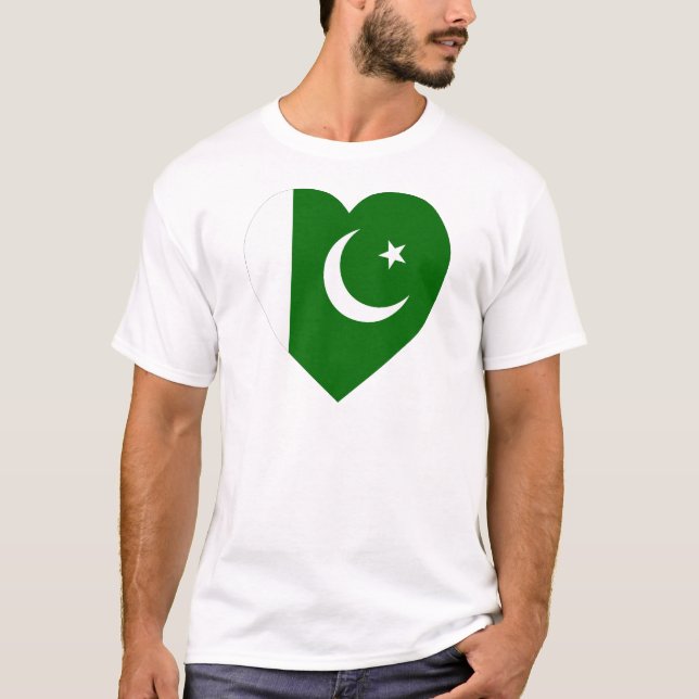 Camiseta Corazón de la bandera de Paquistán (Anverso)