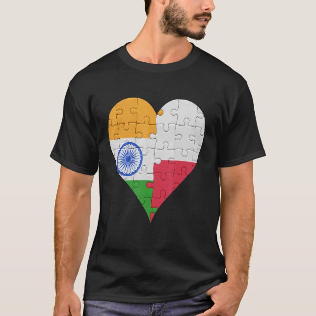 Camiseta Corazón de la bandera de Polonia (Anverso)