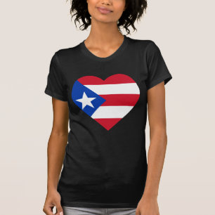 Camiseta Corazón de la bandera de Puerto Rico