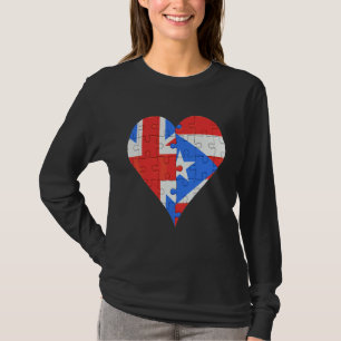 Camiseta Corazón de la bandera de Puerto Rico